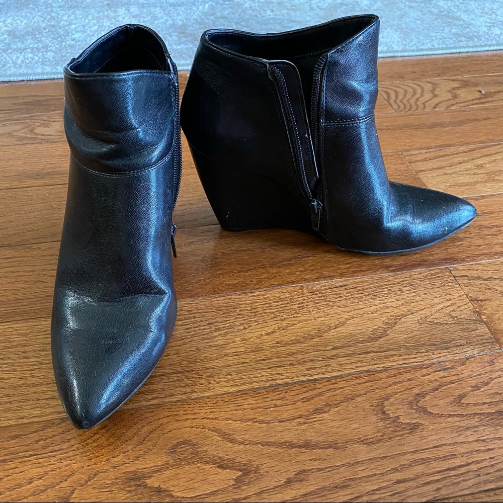 Nine West Black Wedge Booties! Size 6.5